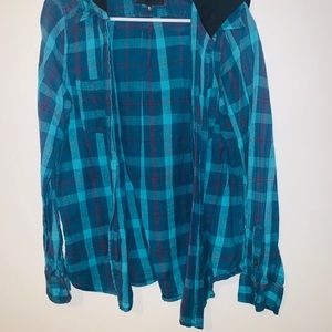 Hurley Long Sleeve Plaid Shirt with Hood